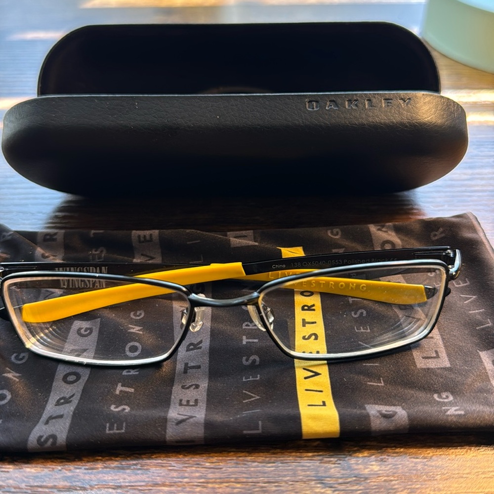 Oakley wingspan livestrong yellow prescription glasses